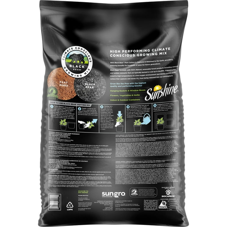 Sunshine 8 Qt. Bear All Purpose Potting Mix Black