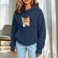 thumbnail image 2 of Splozh Cute Hoodies for Girls Solid Color Casual Girls Fashion Long Sleeve Hooded Sweatshirt Fall Winter Pullovers Hoodie Girls,Navy,9-10 Years, 2 of 6