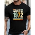 thumbnail image 2 of Men's 1972 Vintage Short Sleeve T-Shirt - Soft Round Neck Casual Tee with Classic 1972 Print, Solid Color Base & Digital Technology Design (Machine Washable) - Retro Style for Casual Attire, 2 of 10