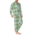thumbnail image 2 of Wukai Chicken Laying Eggs Men's Long-Sleeve Pajama Set - Comfortable Sleepwear with Button-Down Shirt and Pants-Small, 2 of 6