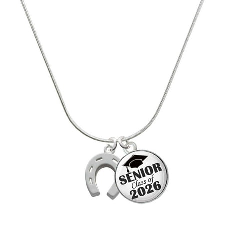 Delight Jewelry Silver-tone Horseshoe – Silvertone Senior Class of 2026 Dome Necklace 18