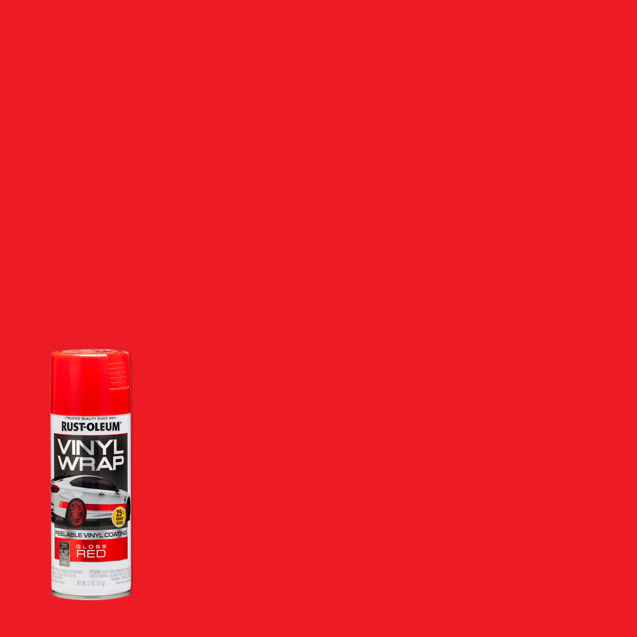 6 Pack, Red, Rust-Oleum Automotive Vinyl Wrap Peelable Coating Gloss Spray Paint-352726, 11 oz