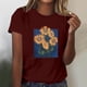 thumbnail image 2 of Tops Cortos para las Mujeres Blusas Impresas Manga Corta Cuello Redondo, Tops de Blusa para las Mujeres Primavera Verano Casual, 2 of 4