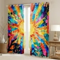 thumbnail image 2 of Manfei Watercolor Striped Lines Black Out Curtains,Boho bohemian Style Curtains Pack of 2 (42x63 Each),Rustic Plant Flower Bedroom Curtains For Girl,Breathable Home Decor, 2 of 6