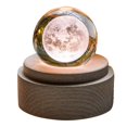 thumbnail image 1 of Wooden Music Box Moon Style Luminous Rotating 3D Crystal Night Light Musical Box for Kids Girls New, 1 of 1