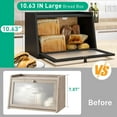 thumbnail image 3 of Kitchen Countertop Bread Box, Large Bamboo Bread Storage Container with Contoured Acrylic Door, Bamboo Farmhouse Bread Box for Your Home, 3 of 6