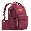 Diaper Bag Backpack - Large Waterproof Travel Baby Bags (Wine Red)