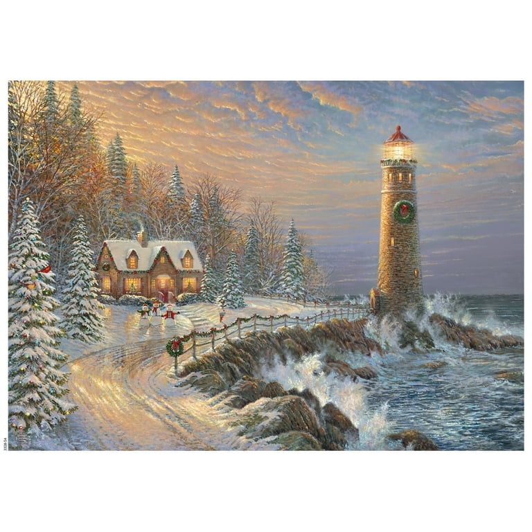 Ceaco 1000-Piece Thomas Kinkade Holiday Christmas Lighthouse