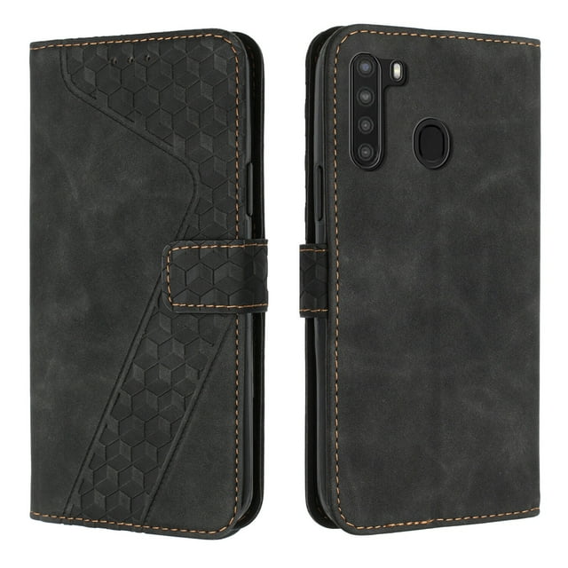 Compatible with Samsung Galaxy A21 Case Wallet Design with Card Slots Magnetic Closure Cover