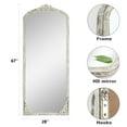 thumbnail image 5 of MAYEERTY 67" x 28" Antique Full Length Mirror Arched Carved Mirror, Wood, Weathered White, 5 of 6