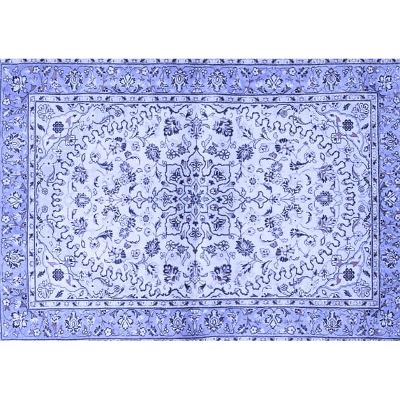 Ahgly Company Indoor Rectangle Persian Blue Traditional Area Rugs, 7' x 9'
