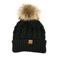 thumbnail image 6 of Wrapables® Winter Warm Cable Knit Infinity Scarf and Faux Fur Pom Pom Beanie Set, Black, 6 of 8