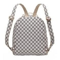 thumbnail image 4 of Daisy Rose Unisex Checkereboard PU Vegan Leather Backpack Bag, Off White, 4 of 9