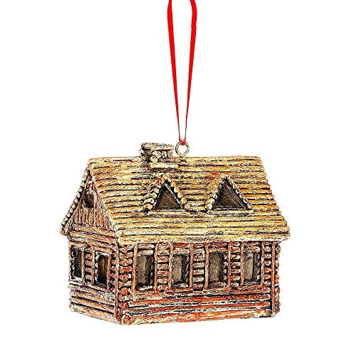 Midwest Seasons Log Cabin Retreat Lake House Christmas Tree Ornament