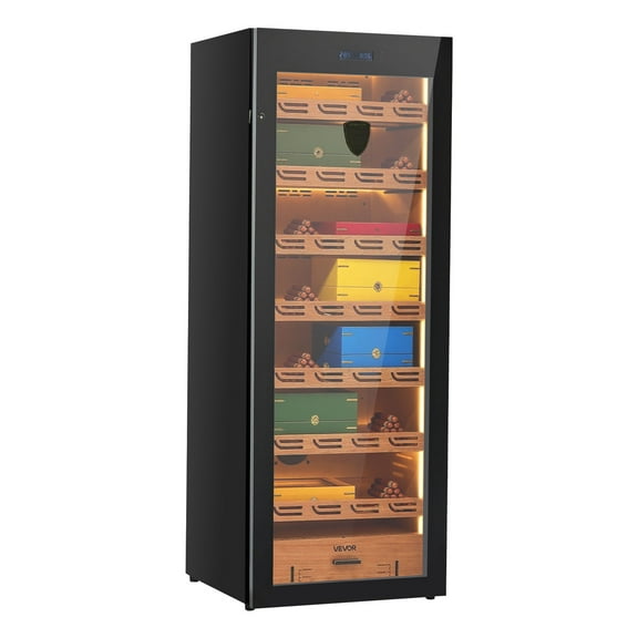 VEVOR Electric Humidor, 288L, 1700 Counts Electric Cigar Humidor Cabinet with Compressor Cooling, Constant Humidity & Temperature Control, Spanish Cedar Wood Shelves & Drawers, 7 Layers,for Household