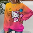thumbnail image 1 of Sudadera estampada de Hello Kitty para mujer, sudadera con capucha navideña para mujer, ropa con estampado Y2K, suéter informal de cuello redondo, 1 of 1