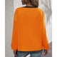 thumbnail image 4 of Cárdigan para Mujer Top con Cuello en V Diseño de Empalme a Cuadros Walf Manga con Hombros caídos Top de Mujer con un Solo Pecho para el hogar al Aire Libre Naranja XL, 4 of 6