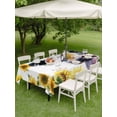 thumbnail image 3 of Outdoor Tablecloth with Umbrella Hole and Zipper, Cow Sunflowers Rectangle Table Cloth 60x102 Inch Waterproof Tablecloth, Spring Botanical Floral Flowers Animals Picnic Table Cover for Patio Camping, 3 of 7