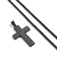 thumbnail image 4 of Cross Necklace for Men Stainless Steel Cross Pendant Chain American Flag USA Country Necklaces Religious Christian Jewelry Gifts Black, 4 of 6