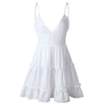 thumbnail image 1 of EeaseMX Vestido con cuello en V, elegante, para fiesta, decorativo, para playa, con falda sin tirantes, 1 of 7