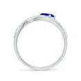 thumbnail image 2 of ANGARA Natural Criss Cross Pear Shaped Tanzanite Ring with Diamond Accents in 14K White Gold for Women (Size-6x4mm) | December Birthstone, Anniversary, Jewelry Gift for Women | Natural Tanzanite Ring, 2 of 8