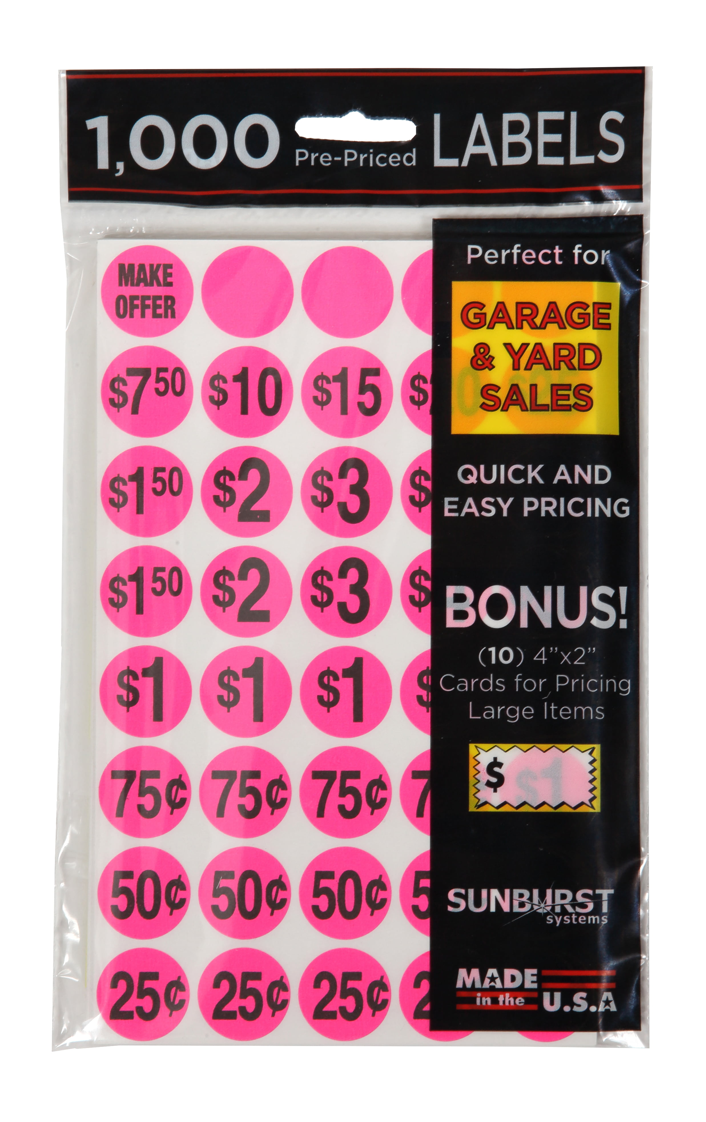 315 Yard Garage Rummage Sale Price Tags Blank Round Sticker Labels 3 Colors