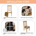 thumbnail image 4 of Pioneer Flower Seat Covers for Dining Room Chairs Set Of 4,Stretch Printed Washable Chair Seat Cover with Elastic Ties and Button,Removable Waterproof Couch Cushion Covers, 4 of 6