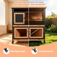 thumbnail image 6 of Indoor Wooden 2-Tier Rabbit Hutch with 2 Removable Trays, Outdoor Movable Bunny Cage with Asphalt Roof & Feeding Trough for 2-4 Rabbits, 6 of 9