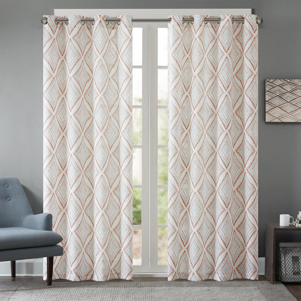 Ink and Ivy INK+IVY Bas Printed Etched Diamond Curtain Panel Walmart