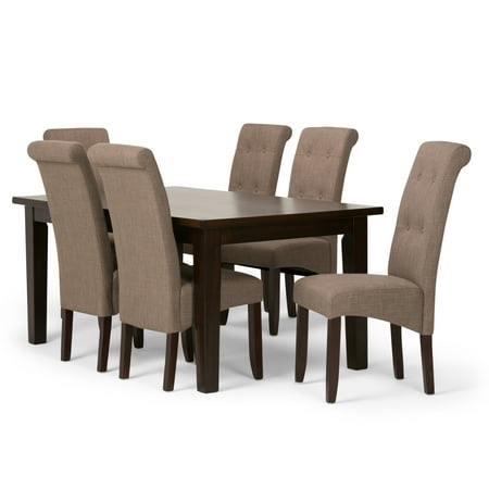 Looking For Dining Room Table And Chairs Brooklyn + Max City Contemporary 7 Pc Dining Set with 6 Upholstered Dining Chairs in Light Mocha Linen Look Fabric and 66 inch Wide Table ()