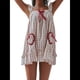 thumbnail image 3 of Vestido Minivestido con Estampado Floral para Mujer, Sin Mangas, Holgado, con Volantes, de Verano, de una Pieza, con Estampado de Cuadros . Rojo S, 3 of 7