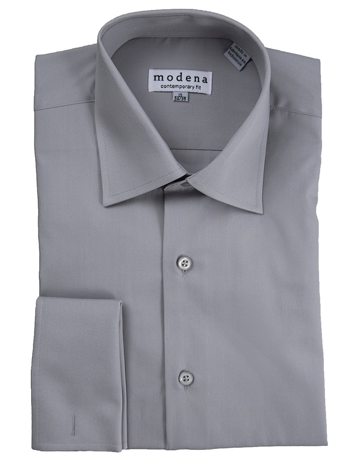 Modena - Modena Men's Contemporary (Slim) Fit Spread Collar French Cuff ...