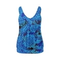 thumbnail image 4 of Womens Tankini Top Women's Print Blouson Tankini Top Loose Fit Swim Top No Bottom Bathing Suit Swimsuit Top Blue L, 4 of 5