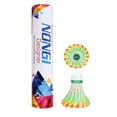 thumbnail image 2 of Nongi Designer Feather Badminton Shuttlecocks For Outdoor And Indoor Sports | Multicolor , Pack Of 10, 2 of 5
