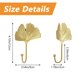 thumbnail image 2 of Ganchos de hierro con hojas decorativas, 4 Uds. Ganchos montados en la pared con forma de hoja de Ginkgo, soporte para llaves moderno, sombrero de una sola punta dorado montado en la pared, 2 of 5