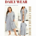 thumbnail image 2 of LOFIR Women Zipper Robe Long Sleeve Loungewear Lightweight Housecoat Full Length Robes for Women with Pockets, 2 of 7