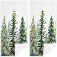 thumbnail image 1 of wonima01 Green White Christmas Tree Hand Towels Set of 2 Xmas Watercolor Pine Trees Absorbent Bathroom Towel Soft Decorative Towels for Bathroom, Hotel 29.1 X 13.8 Inch, 1 of 1