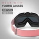thumbnail image 2 of OutdoorMaster OTG Gafas de esquí - Gafas de esquí/snowboard para hombres, mujeres y jóvenes - 100% protección UV (marco blanco + lente VLT 13,5% rosa con REVO completo rosa), 2 of 7