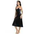 thumbnail image 6 of Kaemgyyd Womens Satin Nightgown Silk Sleeveless Sleep Dress Solid Color Spaghetti Strap Nightdress for Party, 6 of 7