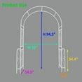 thumbnail image 4 of Metal Garden Arch W55'' x H94.5'' Garden Arbor Trellis Climbing Plants Support Rose Arch Outdoor Arch White, 4 of 5