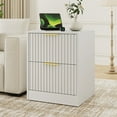 thumbnail image 4 of YouTrend Nightstand Set of 2 with 2 Drawers for Bedroom, Small End Table for Adults, Wooden Storage Cabinet for Living Room, White, 4 of 10