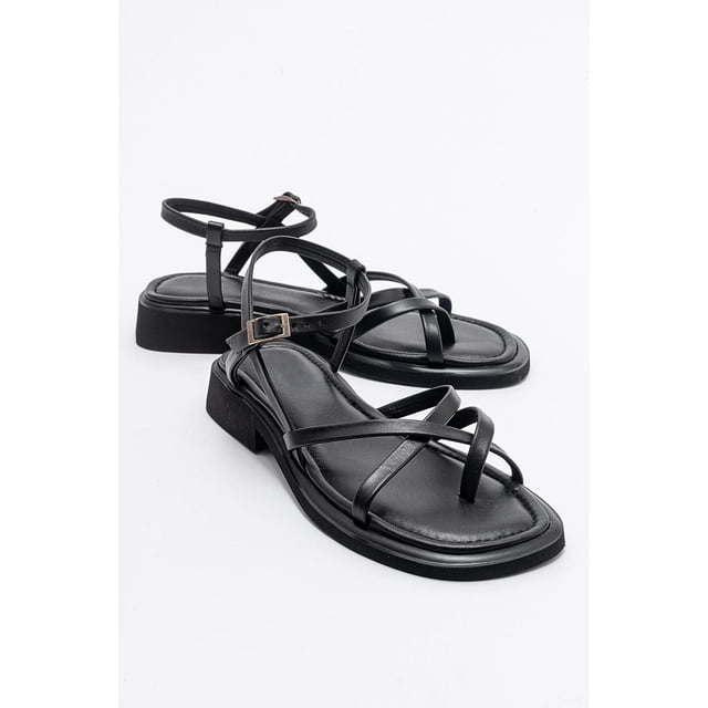 Antas - Sandalias de piel negras para mujer negro 24 CM