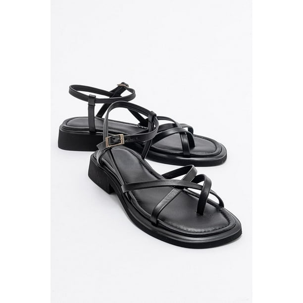 Antas - Sandalias de piel negras para mujer negro 23 CM