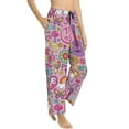 thumbnail image 2 of Junzan Peace Love And Dove Flower Power Women'S Pajama Pants Drawstring Comfy Sleep Bottoms With Pockets, 2 of 9