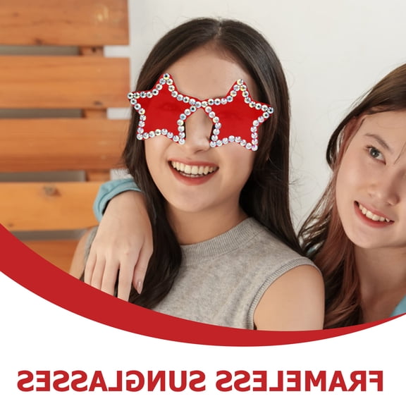 FENGGUIQU Shaped Glasses Frameless Sunglasses Party Festival Accessories
