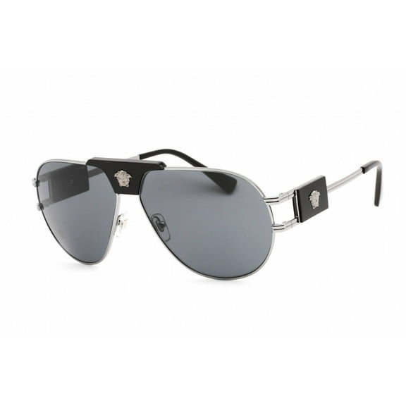Versace Dark Grey Pilot Men's Sunglasses VE2252 100187 63