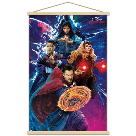 Marvel Doctor Strange in the Multiverse of Madness - Group Wall Poster with Wooden Magnetic Frame, 22.375" x 34"