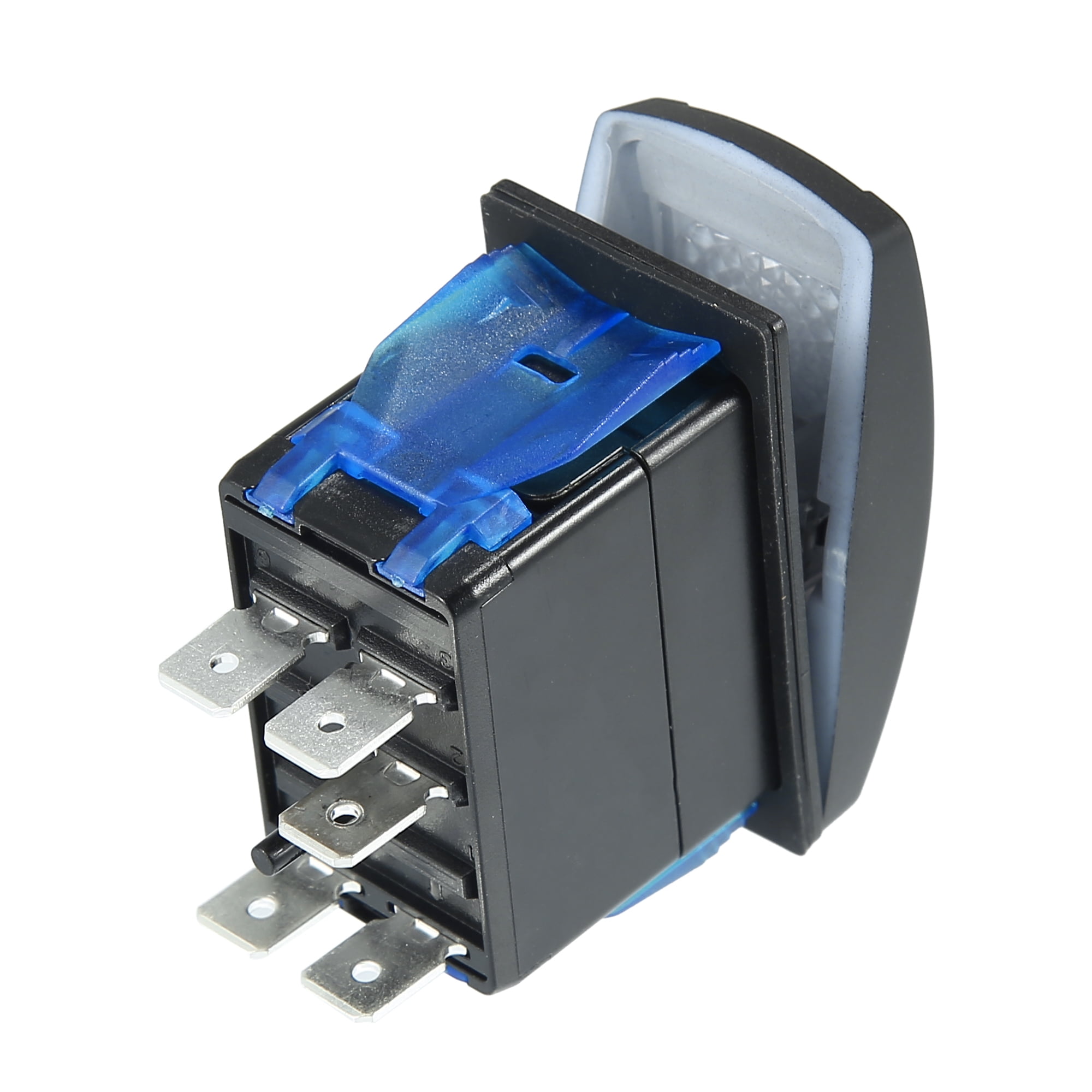 XJMOTO 7Pin Winch In Out Momentary Rocker Toggle Switch Blue Backlit 20A 12V Compatible With ATV - Foto 4