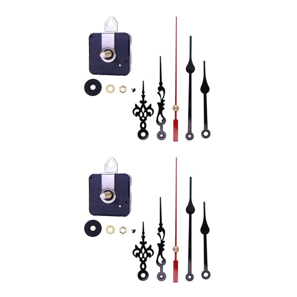 Injueey Clock Movement with Hour Minute Hand Repair Mechanism Replacing Crafting Accessory Kit DIY Wall Hands Clocks for Household 20mm 2Conjunto