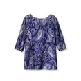 thumbnail image 4 of Jessica London Women's Plus Size Boatneck Tunic Top 3/4 Sleeve Shirt  Loose Fit, 4 of 5